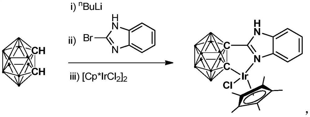 Iridium complex containing carboryl benzimidazole structure and its preparation method and application