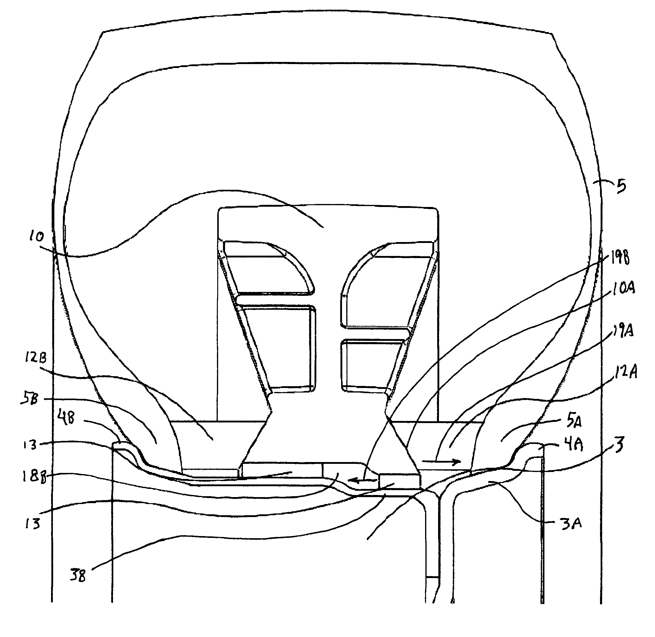 Runflat System with Interconnected Sectors