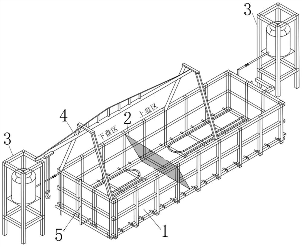 Ground fracture site hazard simulation device and method considering underground water