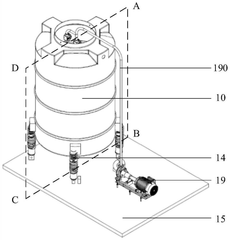 Water storage tank, water storage tank cleaning system and water storage tank cleaning control method