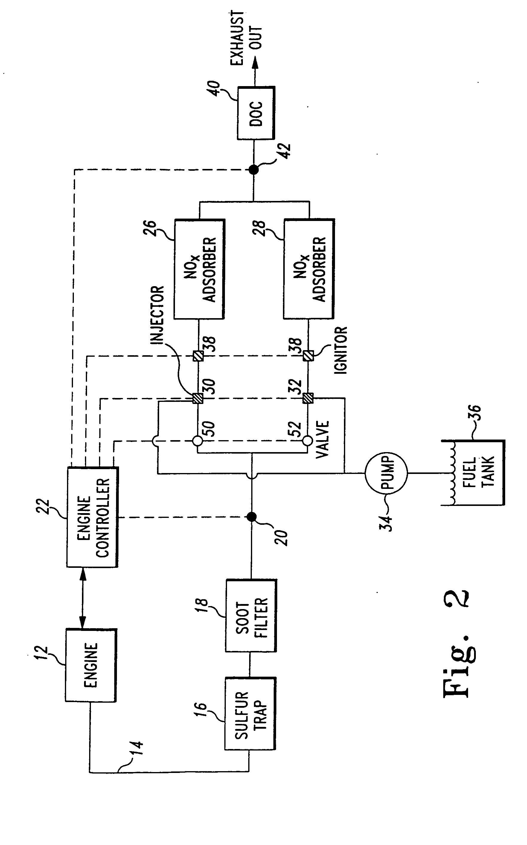 NOx adsorber aftertreatment system for internal combustion engines
