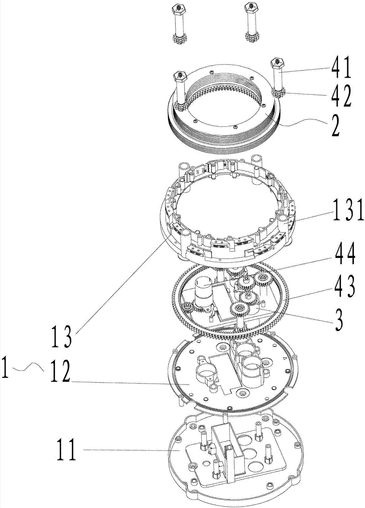 Transmission structure of automobile protective cover