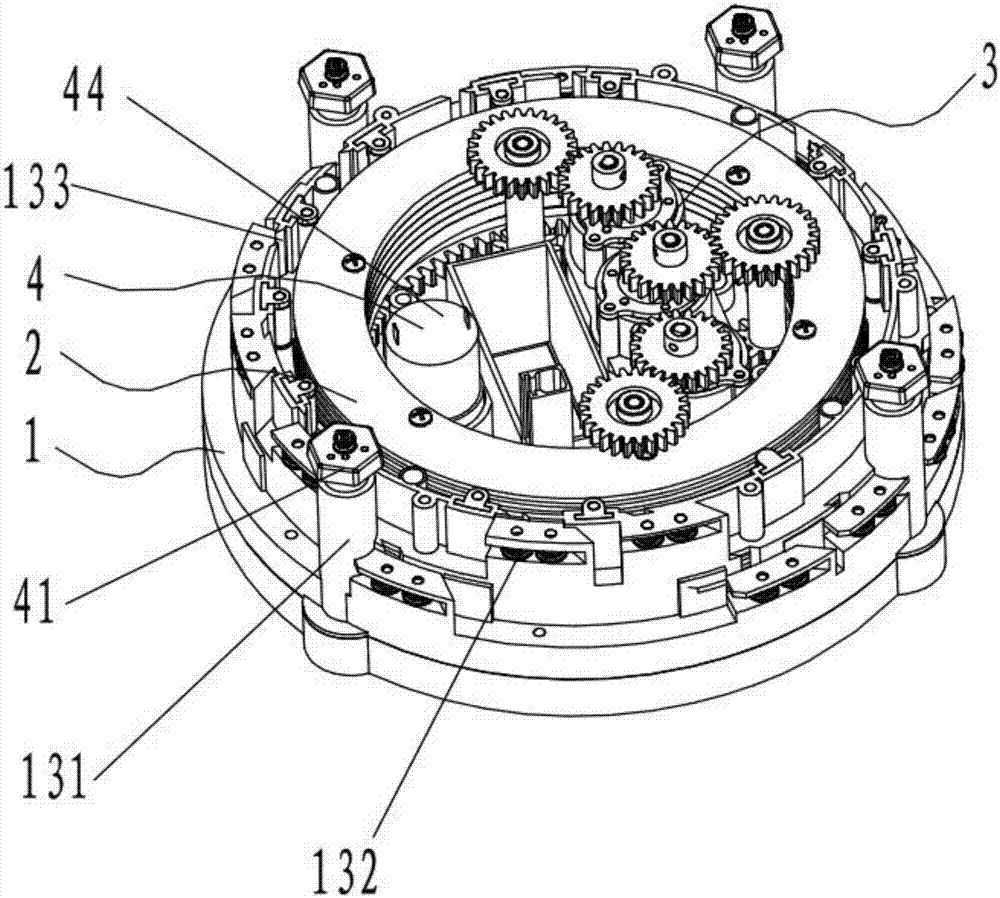 Transmission structure of automobile protective cover