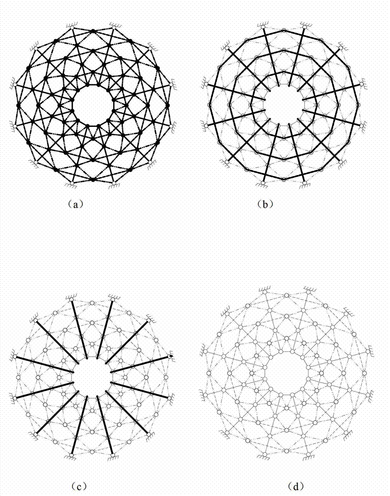 Spherical reticulated shell composed of connected quadrilateral-planed six-rod tetrahedron units