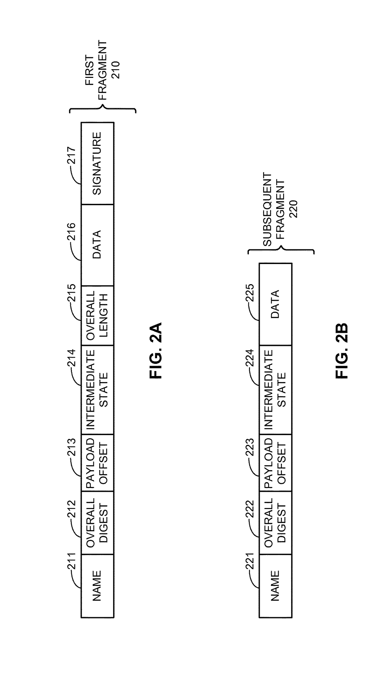 Network named fragments in a content centric network