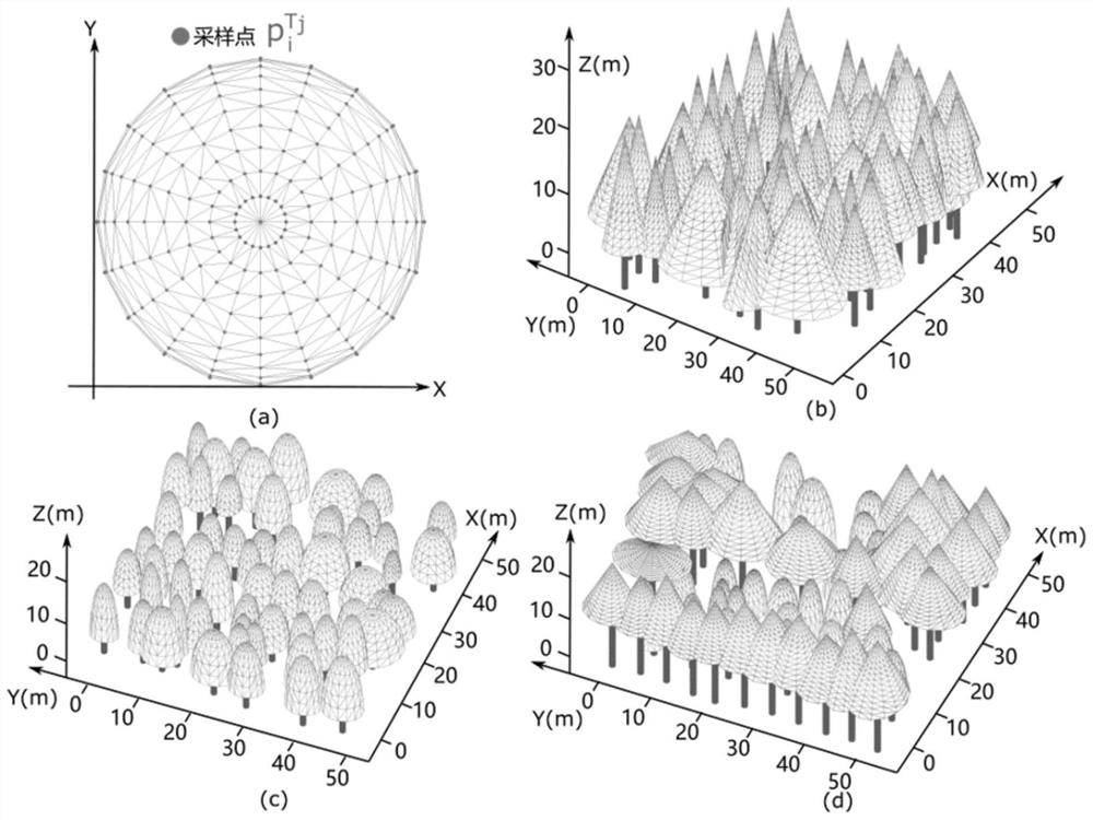 Forest stand radiation flux calculation method based on point cloud data and computer graphics