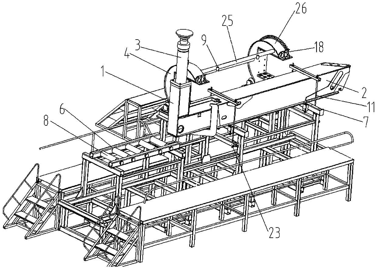 Device and method used for assembling and overturning supporting legs