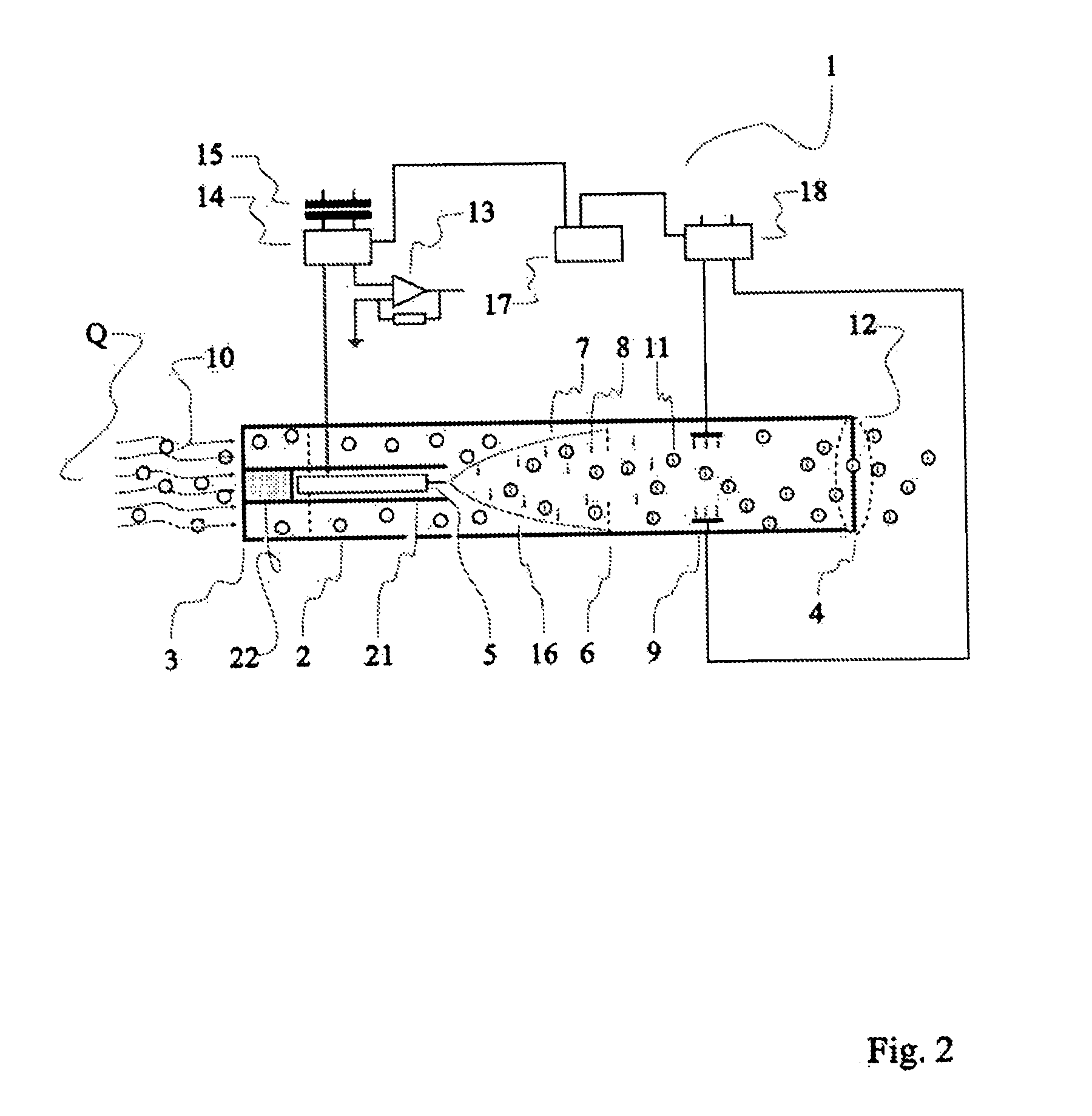 Apparatus and Process for Producing Acknowledged Air Flow and The Use of Such Apparatus in Measuring Particle Concentration in Acknowledged Air Flow