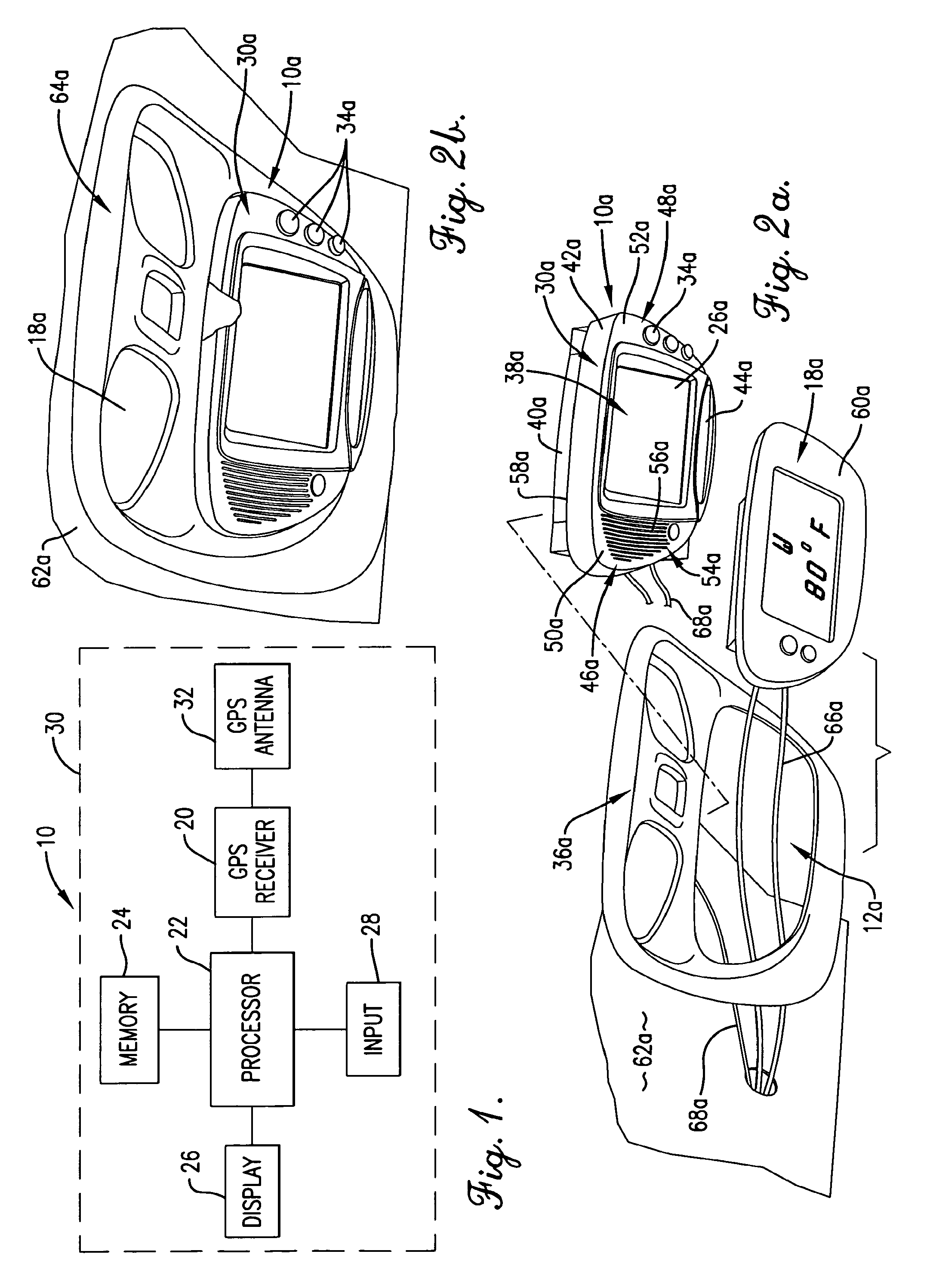 Navigational device for installation in a vehicle and a method for doing same