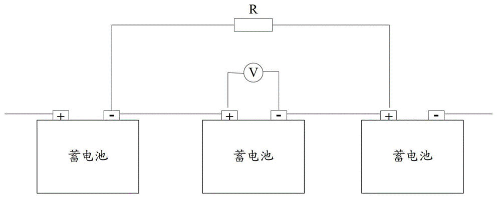 A line connection method for measuring battery internal resistance