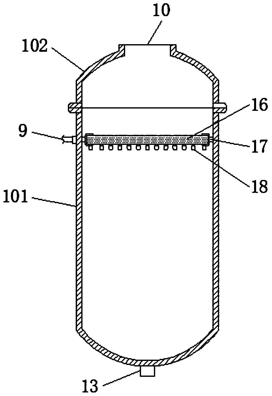 Venturi spray cooling treatment device for rural garbage incinerator