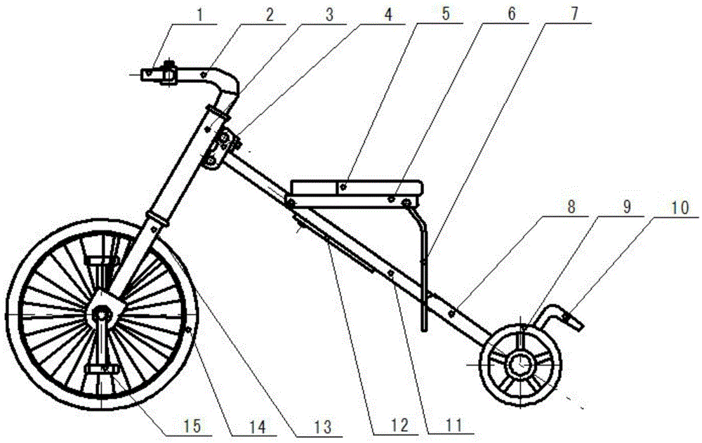 Luggage cart type front drive folding tricycle