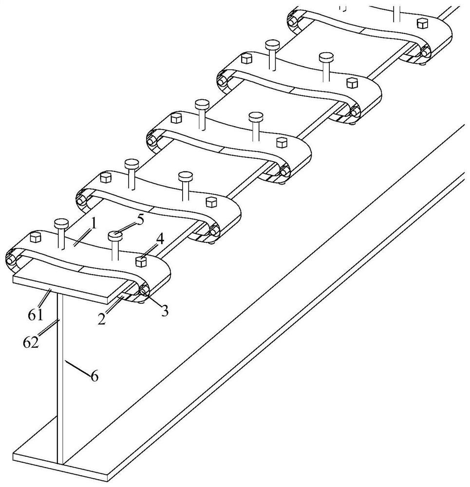 Steel-concrete composite structure shear connector, construction method and shear composite structure