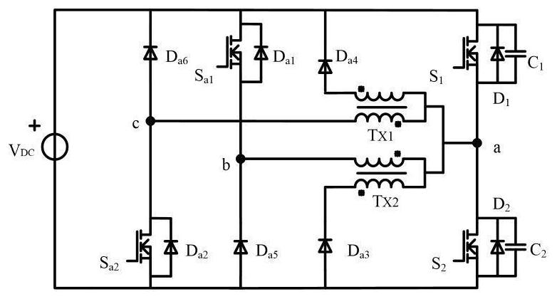 Auxiliary resonant converter pole inverter with symmetrically reset phase-dependent magnetizing current