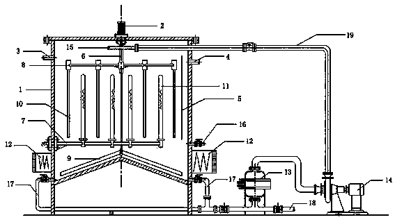 Magnetically assisted photocatalysis sewage treatment device