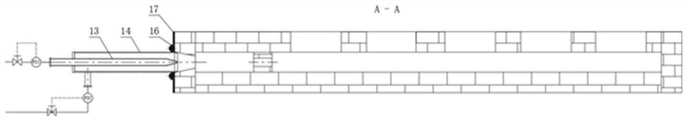 Partial premixed combustion device and method of oxygen-enriched combustion internal heating type coal low-temperature dry distillation furnace