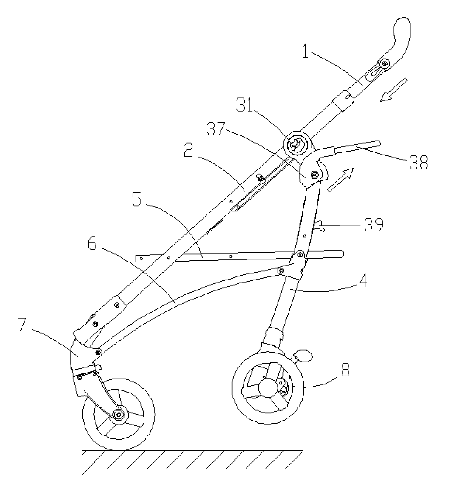 Stroller with pivotable front wheel assembly