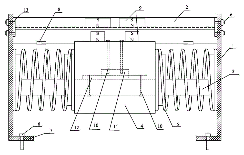 A magnetically suspended horizontally tuned mass damper