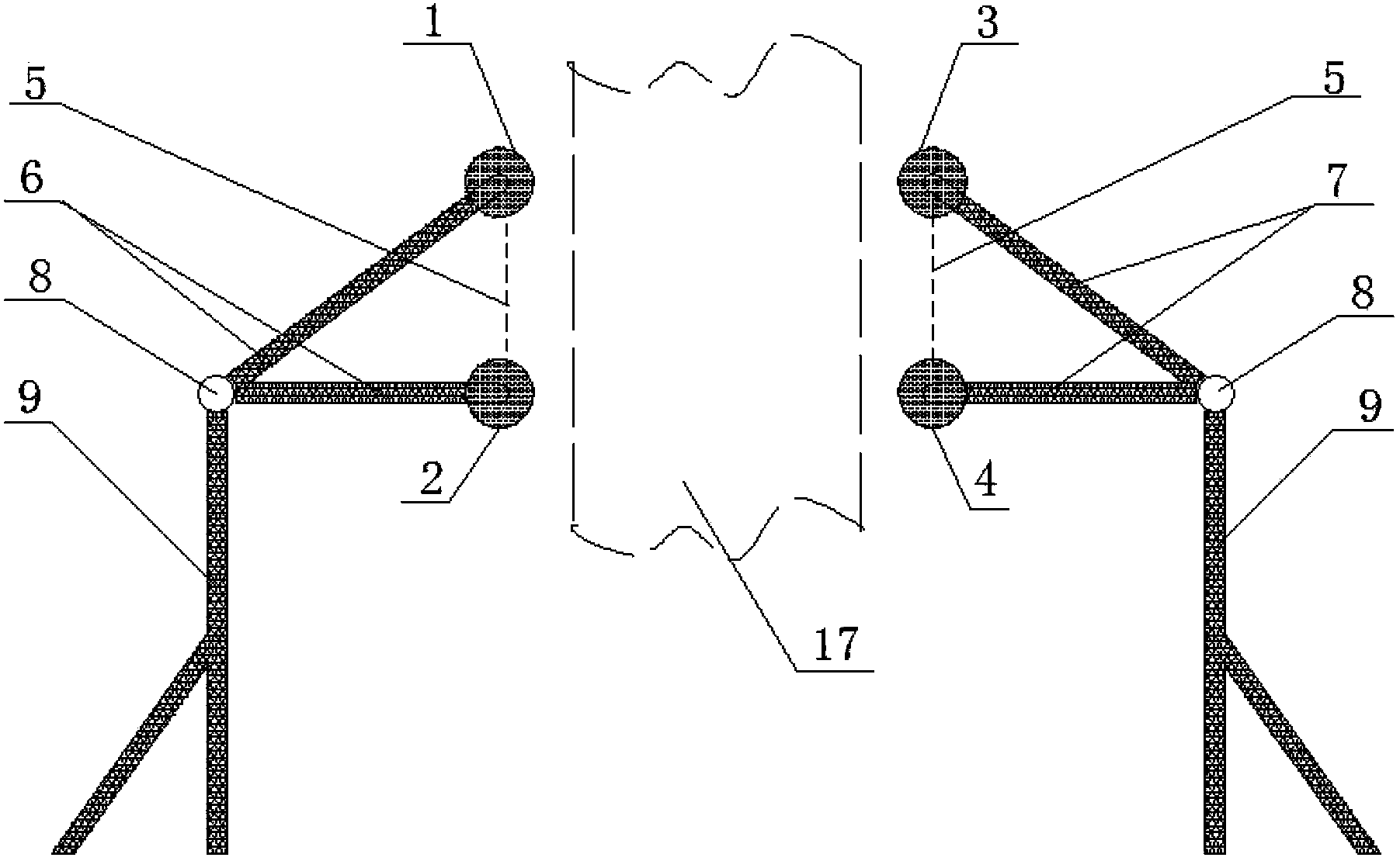 Continuous rolling position deviation correcting device and application thereof