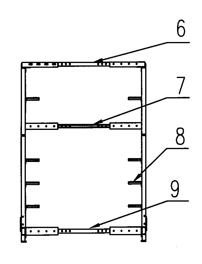 Assembled packaging shelf for transporting unit plates of curtain wall