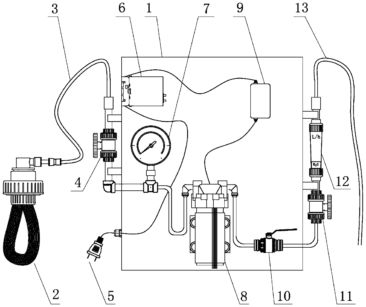 Experimental microfiltration membrane device for concentrating Dunaliella salina liquid