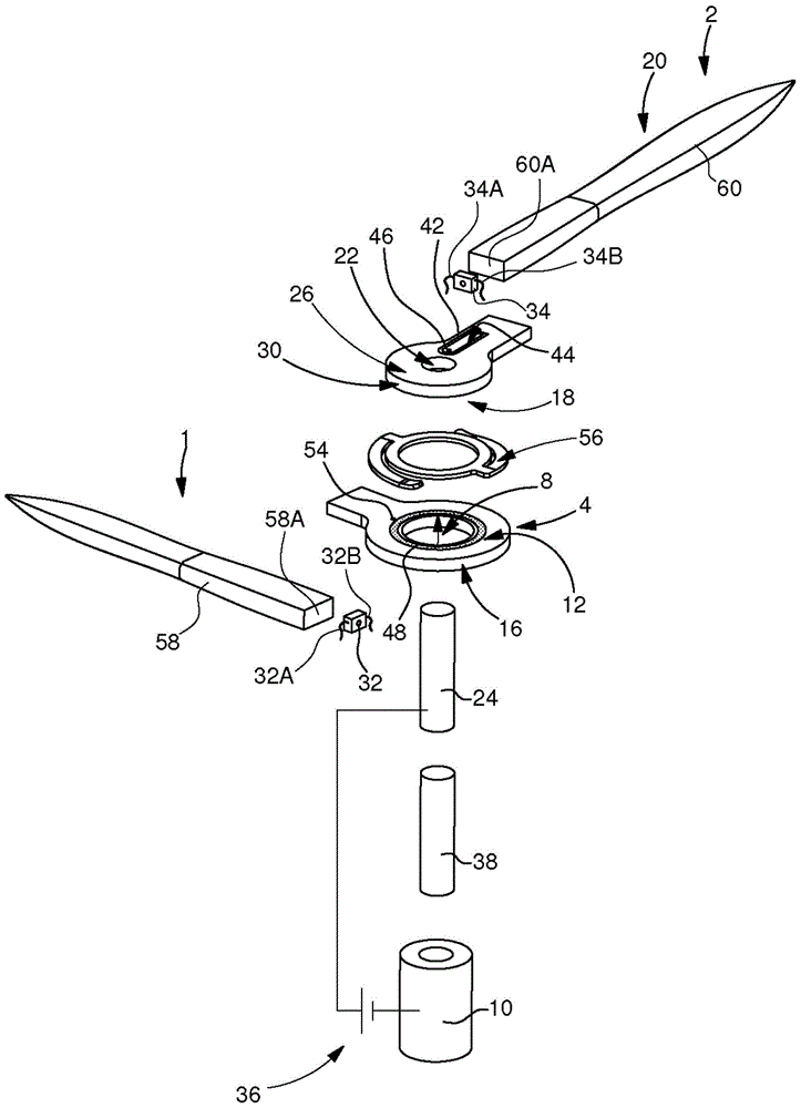 Set of luminous display hands for a portable object such as a watch or a measuring instrument