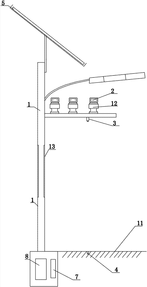 Urban intelligent traffic control solar LED street lamp