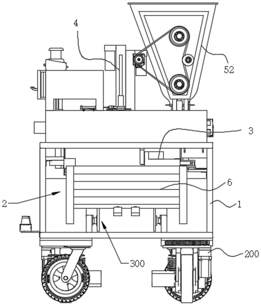 A kind of tile gluing device, gluing method and paving equipment