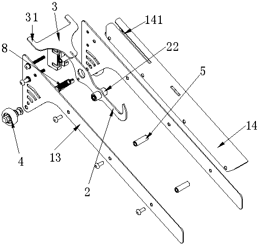 Vertical descending delivery frame device of conveying system
