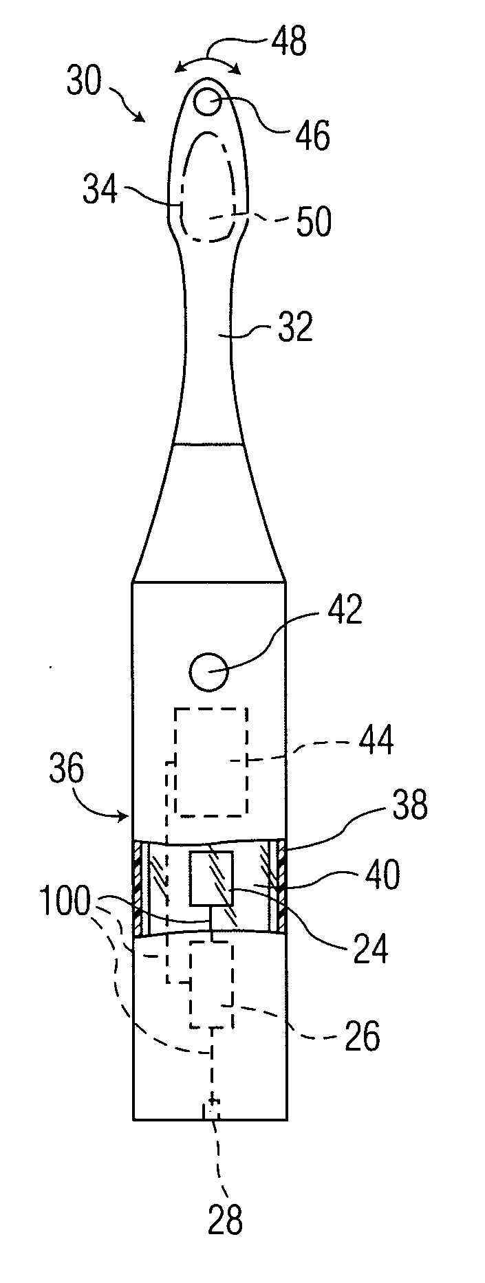 Toothbrush assembly having an environmentally safe polymer battery