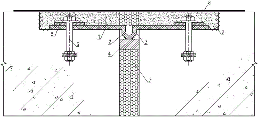 Replaceable surface layer combined sealing structure for concrete structural joint