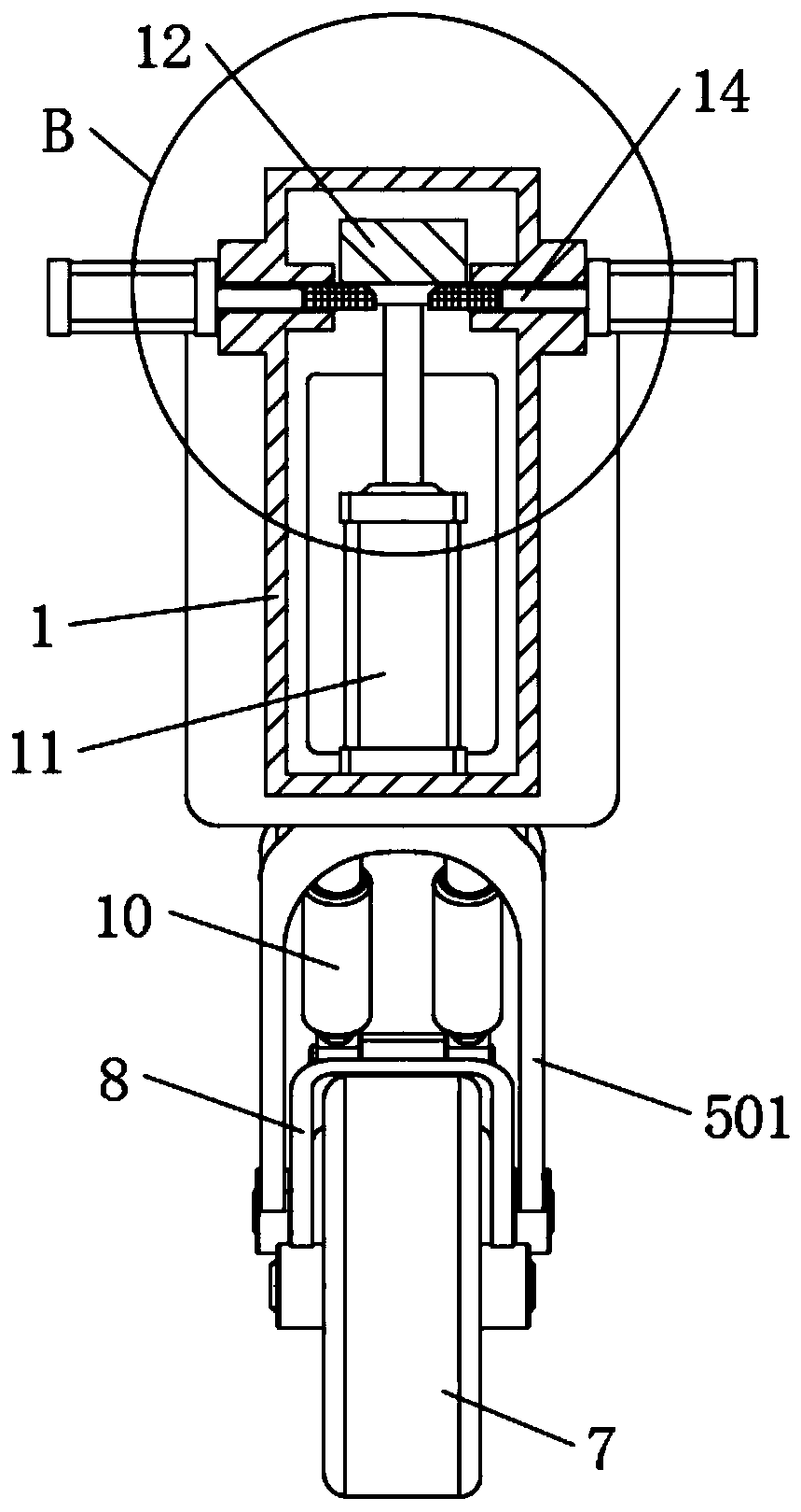 Undercarriage control mechanism of small aircraft