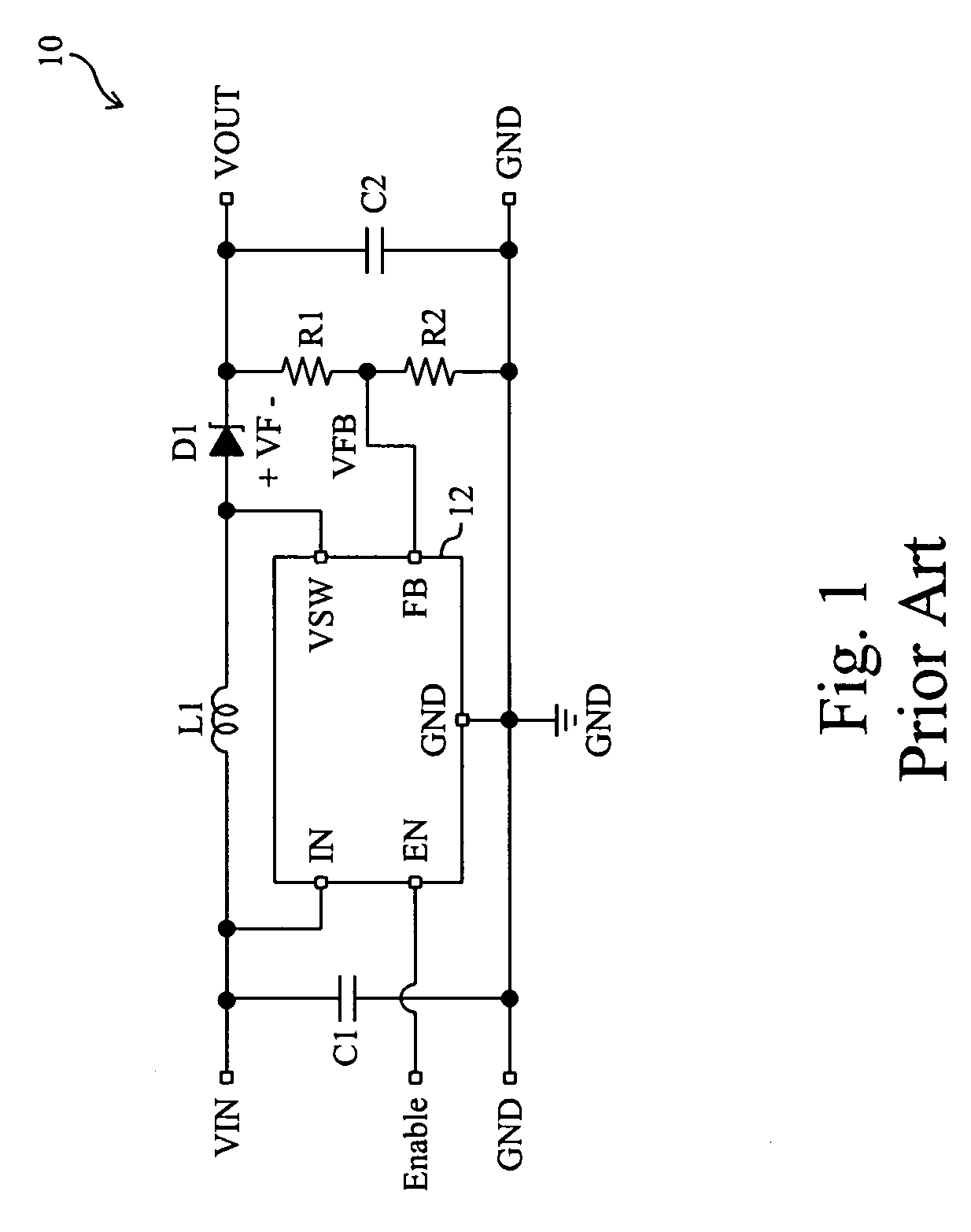 Non-synchronous boost converter including low-voltage device for load disconnection