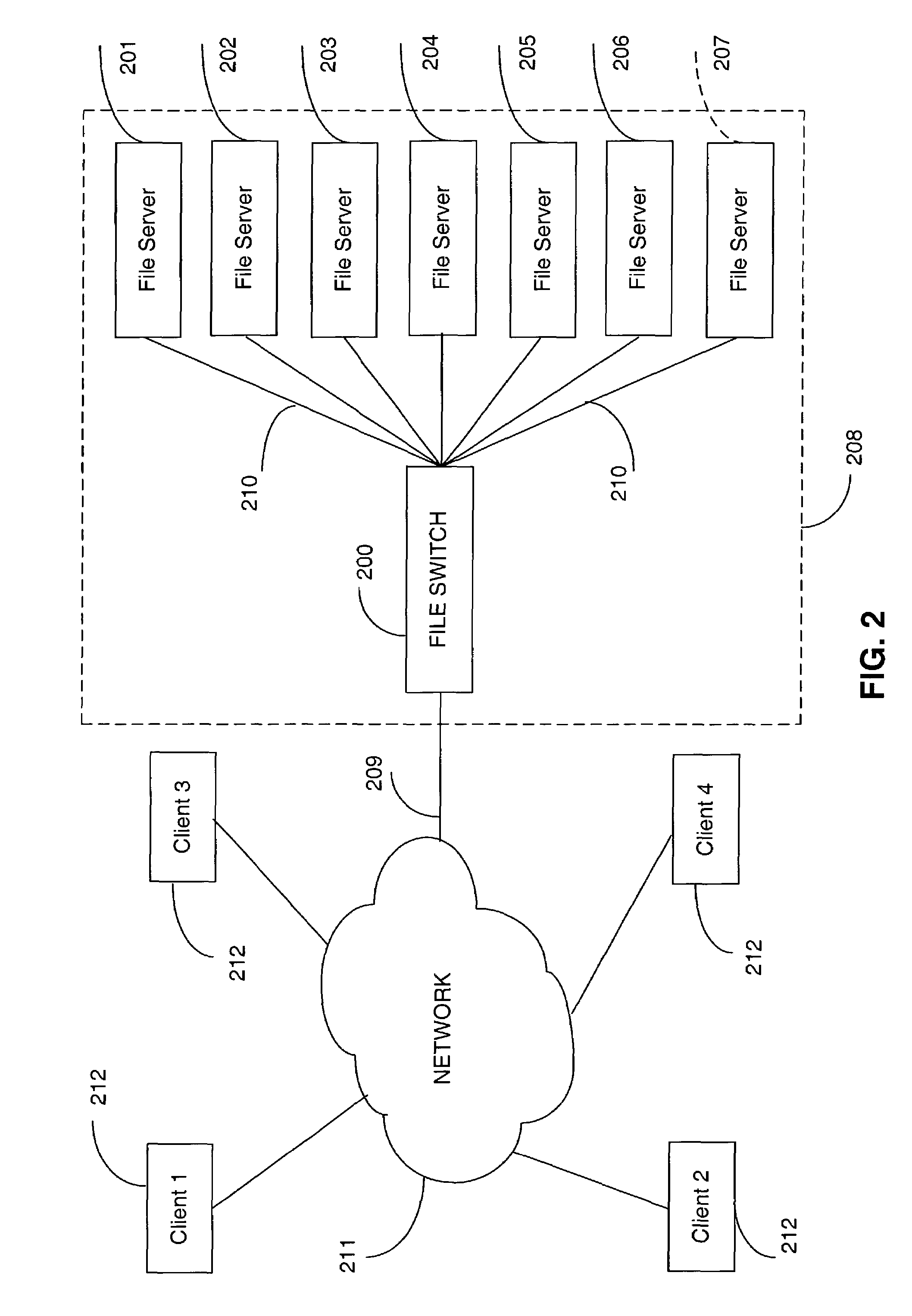 Aggregated lock management for locking aggregated files in a switched file system