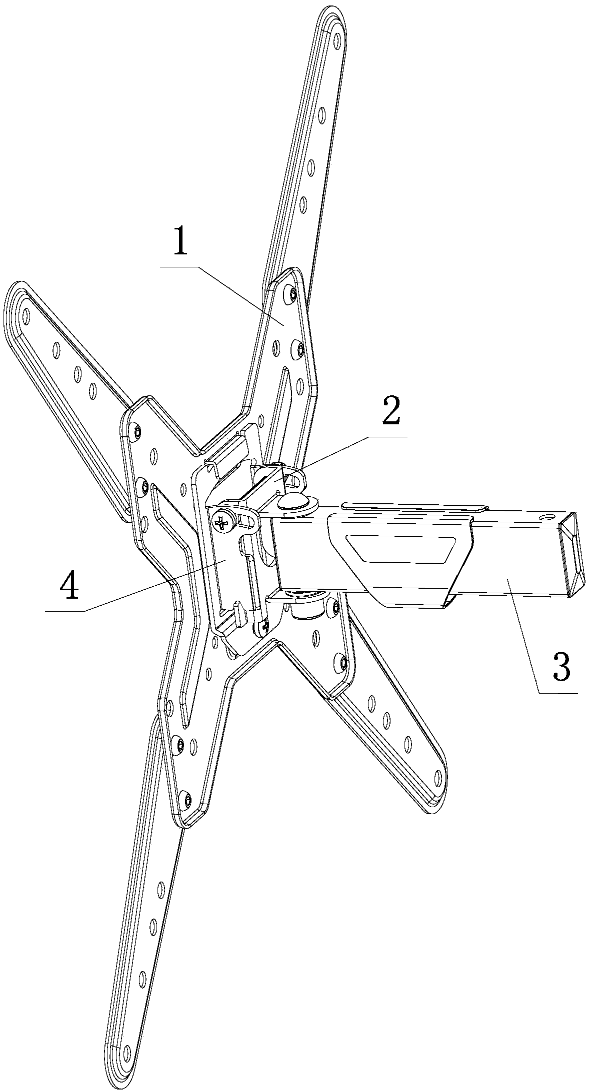 Display support head part connecting structure