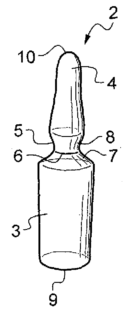 Unitary packaging for one container filled with a liquid pharmaceutical product