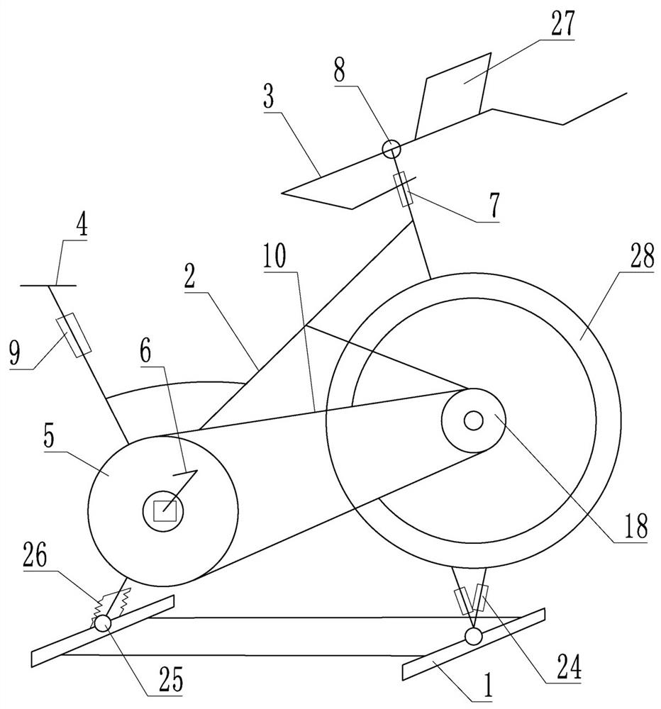 A kind of magnetic damping fitness spinning bicycle