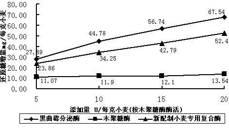 Special complex enzyme preparation for wheat for livestock and poultry and application thereof