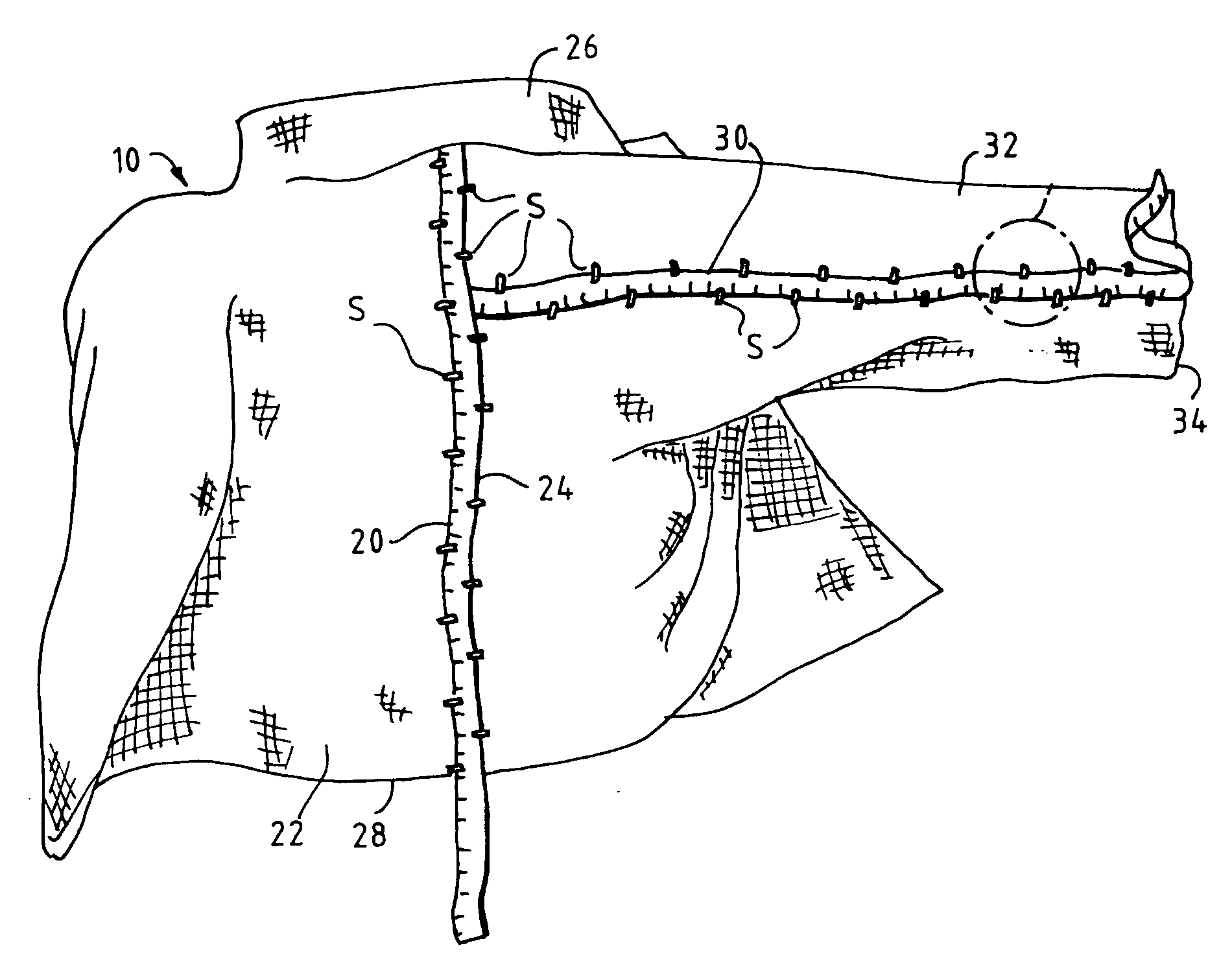 Garment and measuring scale combination