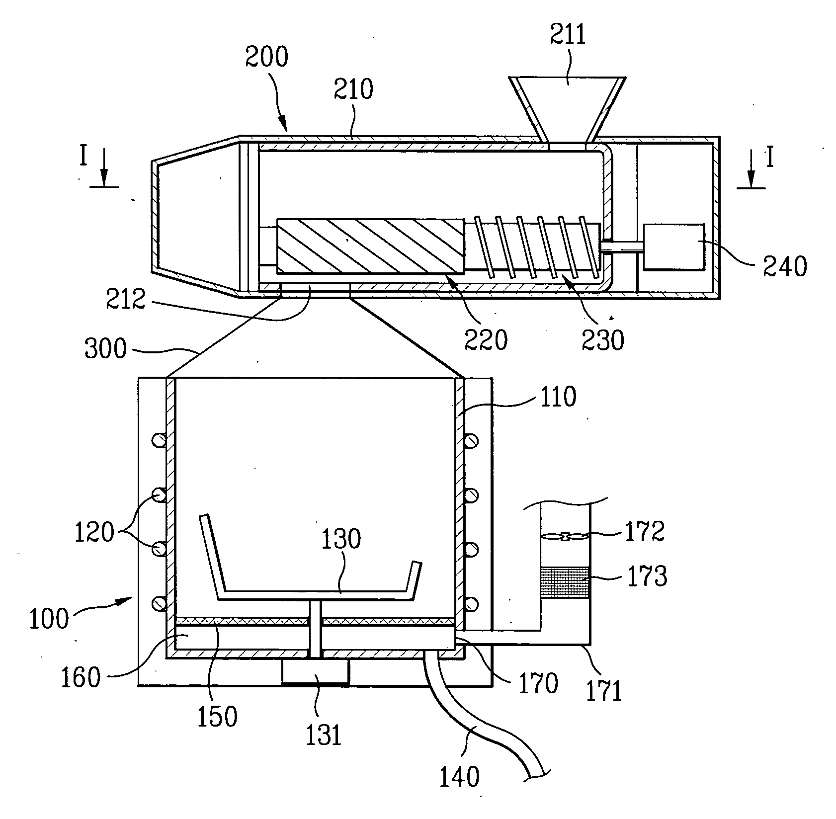 Apparatus for processing organic substances