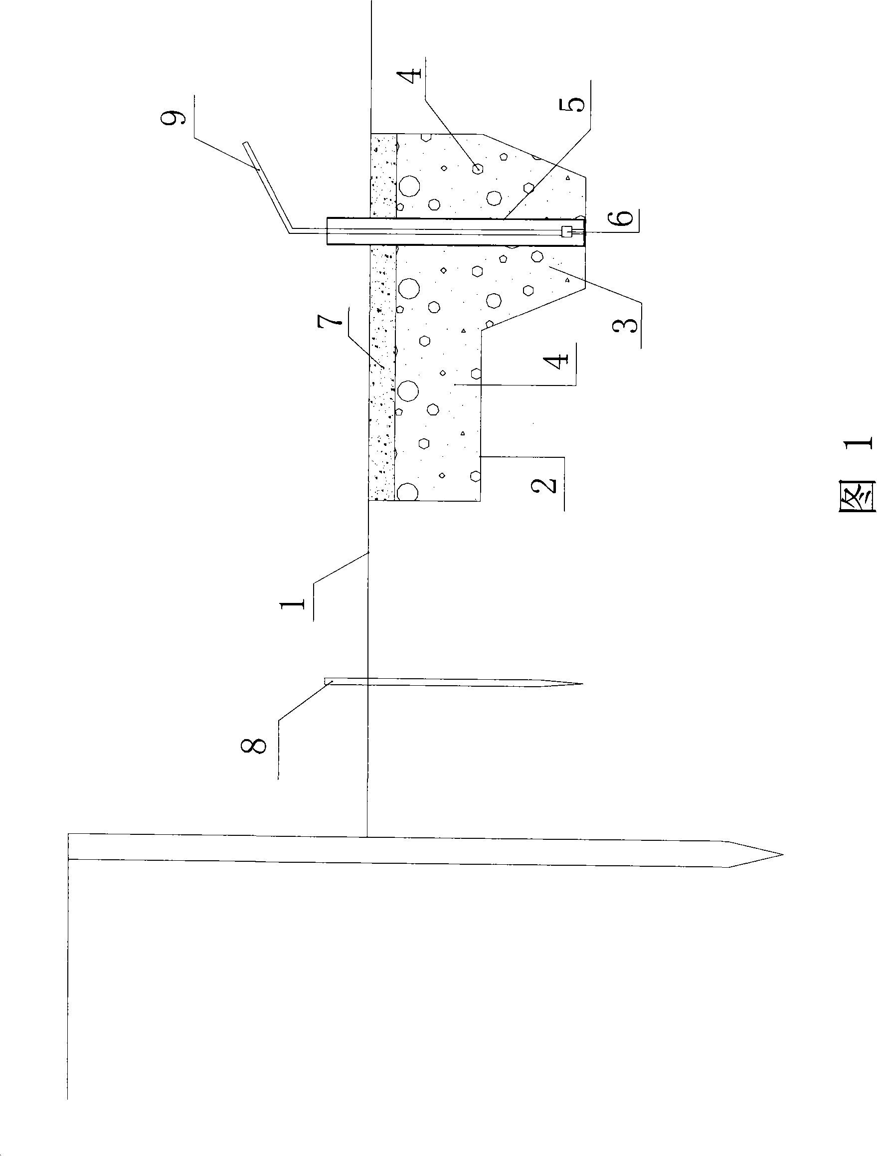 Method for processing bottom solum trickleing water of deep building pit
