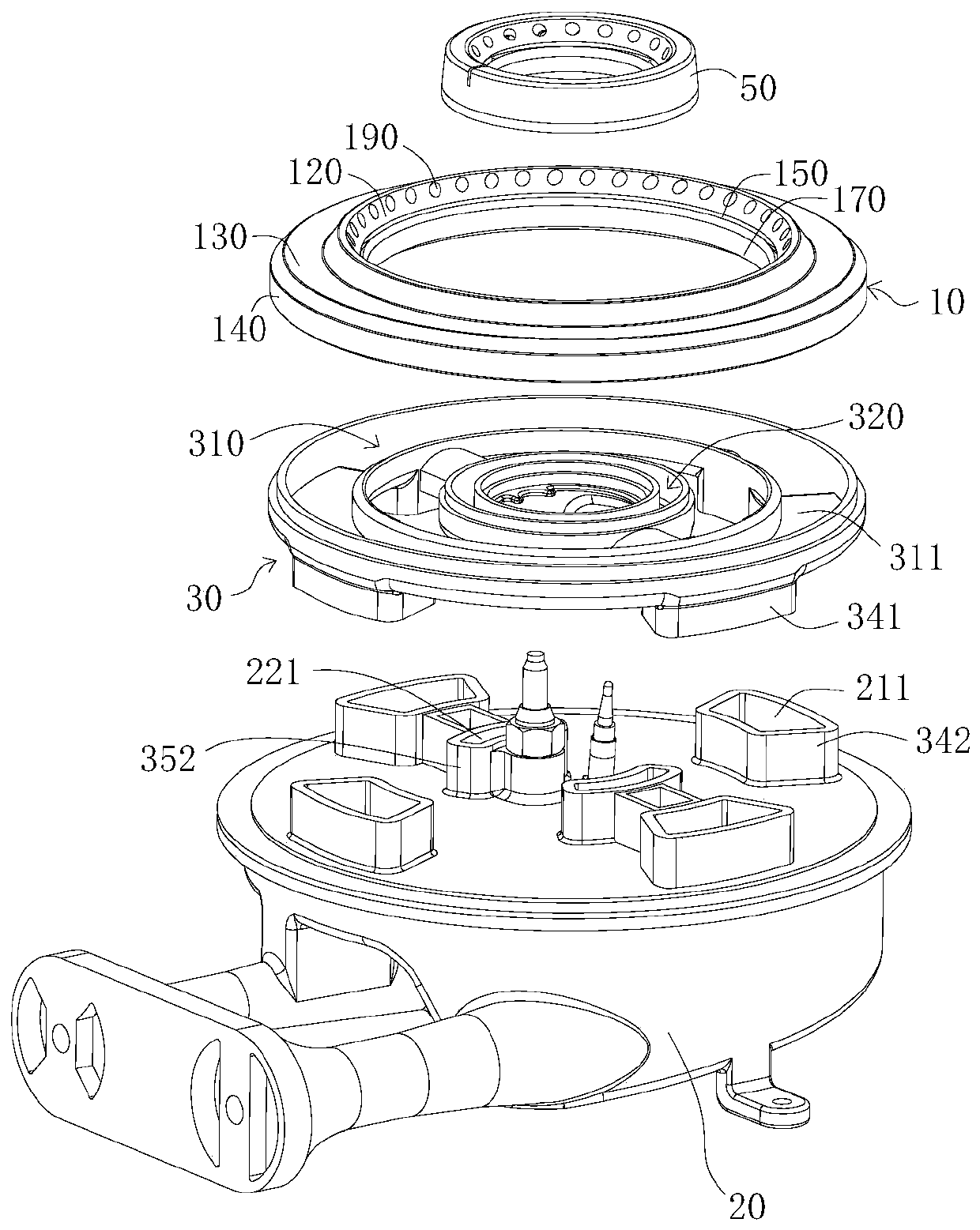 Outer ring fire cover, burner and gas stove