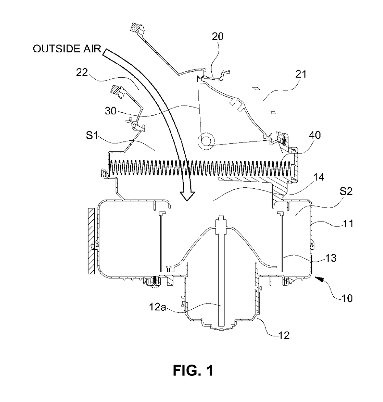Vehicle air conditioning system for separately controlling flow of inside/outside air