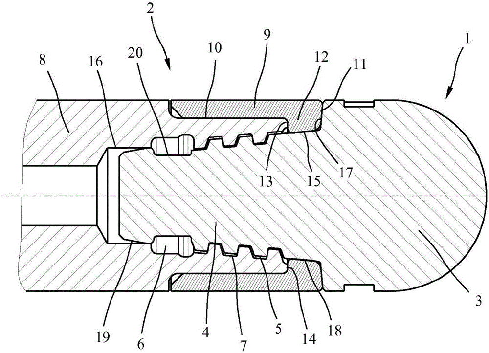 Tool holder for a tool with a tool shaft provided with an outer thread