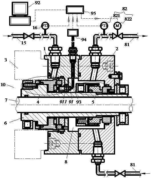 Monitorable shaft end sealing system and control method