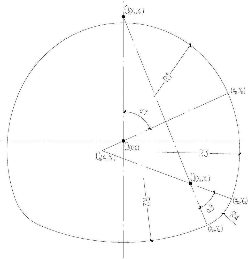 Tunnel cross-section drawing method based on parameterized mining method