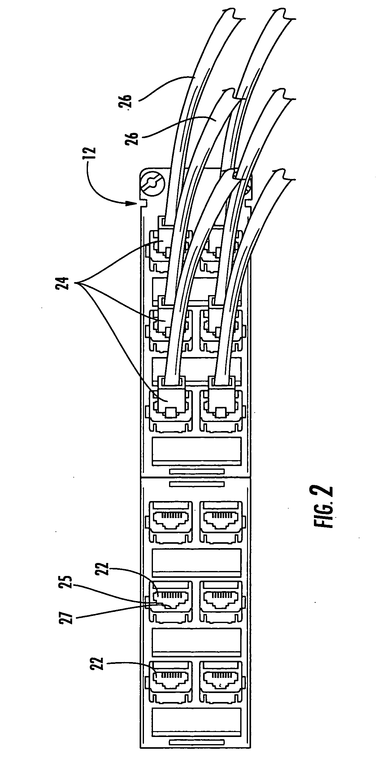 Patch panels with communications connectors that are rotatable about a vertical axis