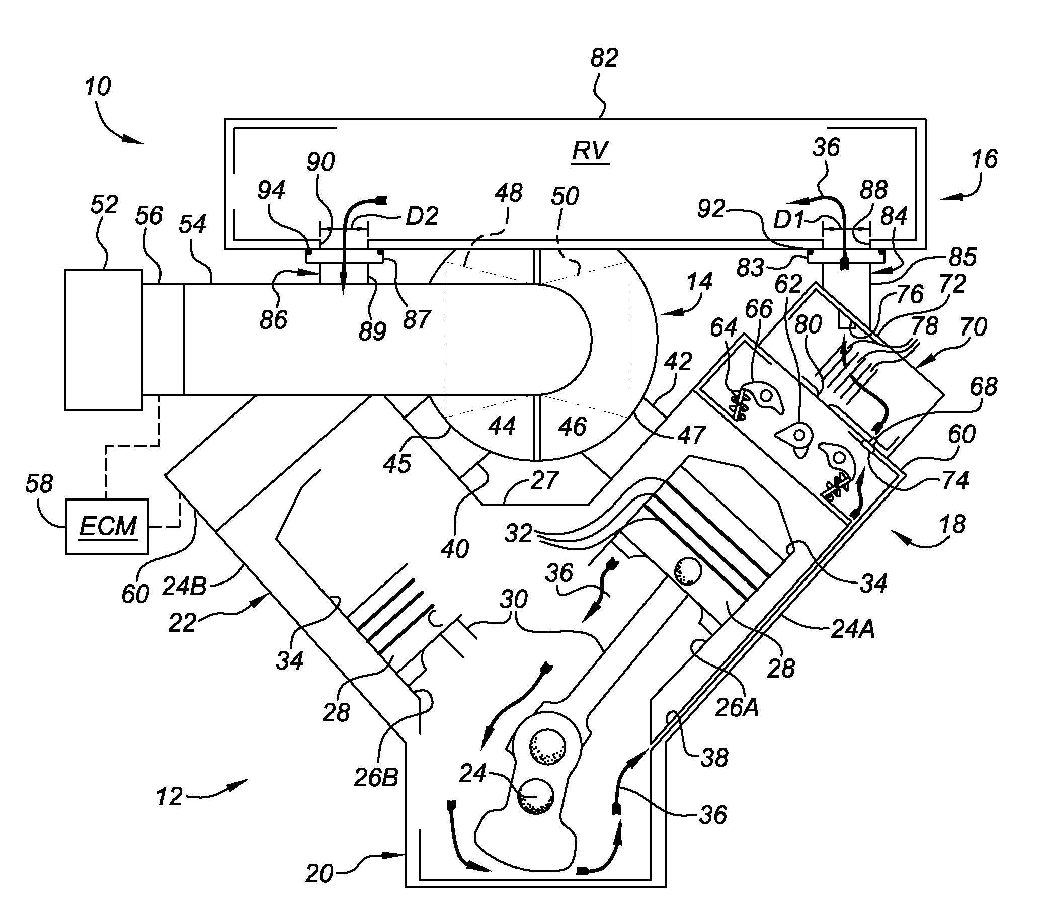 Resonator and crankcase ventilation system for internal combustion engine