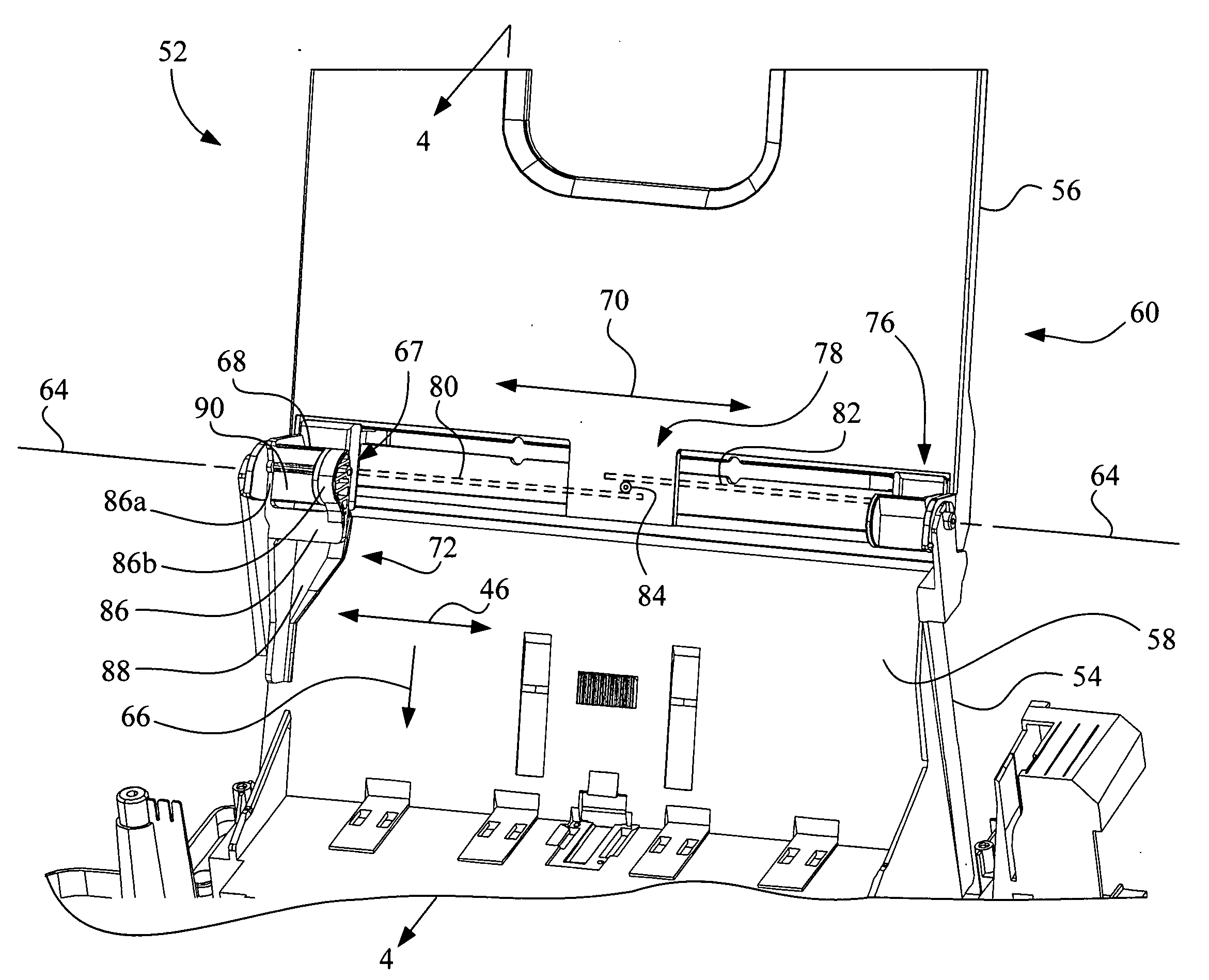 Folding edge guide assembly for an imaging apparatus