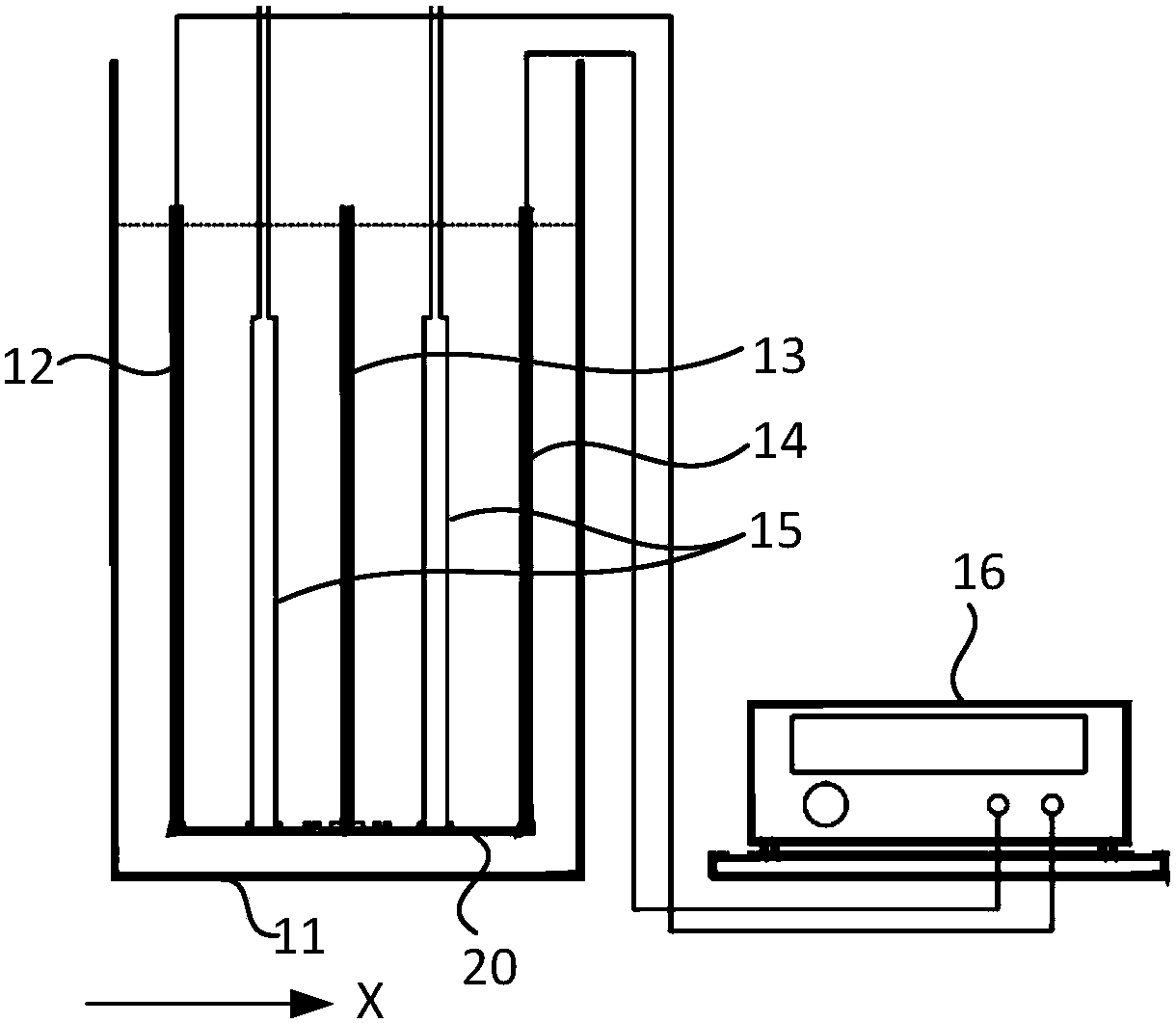 Electrochemical membrane biological sewage treating device